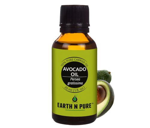 Image of Earth N Pure Avocado Oil | 100% Pure & Natural | Cold Pressed | Deep Moisturizing Carrier Oil for Hair, Face, Beard, Body & Scalp | Vegan & Cruelty-Free | 30ml