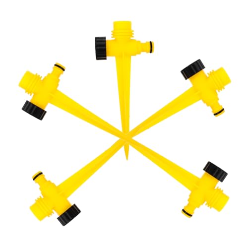 OUNONA 5個 園芸用スプリンクラースパイク 耐久軽量プラスチック製 地面に簡単挿入可能 自動旋式散水装置対応 家用ガーデンアクセサリー