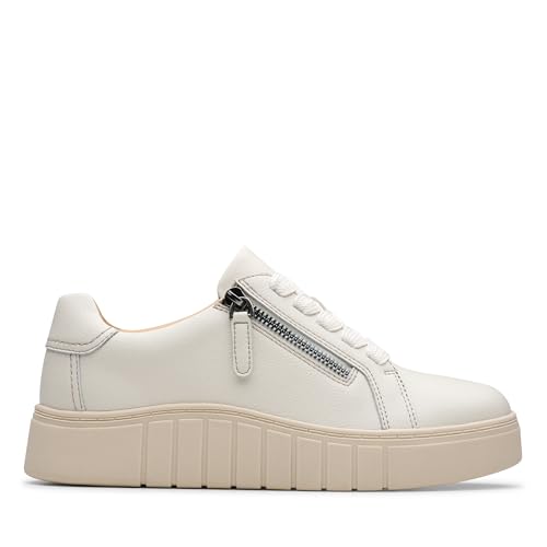 Clarks Clarks Women’s Mykah Joy Platform Fashion Sneaker, Off White Leather, 7