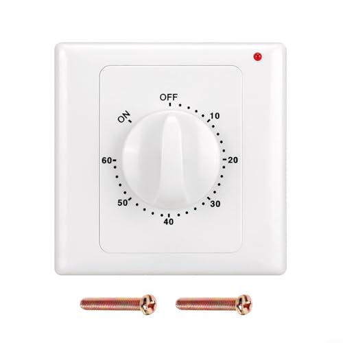 Countdown Timer Switch AC220V Electronic Mechanical Controller for 86 Panel Socket Time Switch Up to 120 Minutes(Timing 60min)