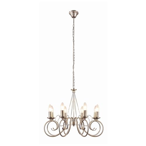 Lindby Lustre Marnia à intensité variable (Antique, Classic) en Bronze Métal e. a. pour Salon & Salle manger (à 8 lampes E14) Suspension suspension lustre...