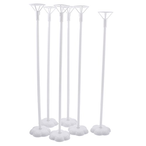 Qlychee 16 Inch Balloon Stick Stand Flower Base Party Festival Tabel Centerpiece Accessories Supplies Pack of 6