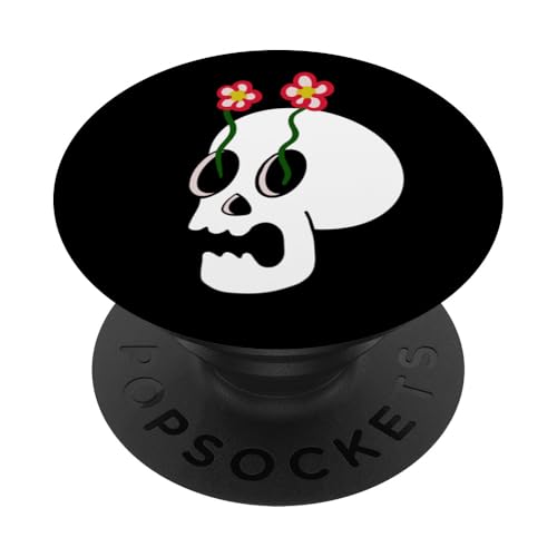 Skull with flowers PopSockets Klebender PopGrip