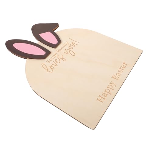 BESPORTBLE Footprint Keepsake Bunny Decor DIY Ornament Kit for Newborn Hand and Footprint Sturdy Wooden Plaque for Nursery Room Adorable Easter Bunny Design