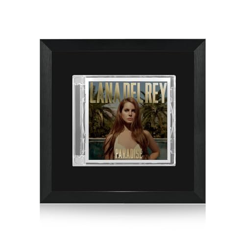 CD Jewel Case Display Frame, 8.6 x 8.6 in Solid Wood Shadow Box, Wall Mount