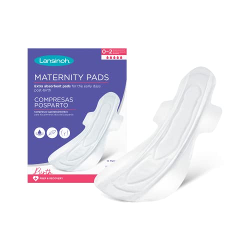 Lansinoh Discreet & Absorbent Maternity Pads Leak Guard Protection Soft and Breathable Kind to Skin Super Slim 0-2 Weeks Post Birth Pack of 10