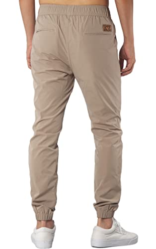 Italy Morn Mens Khaki Joggers With Pockets Lightweight Workout Pants (M,Khaki) #TOP1