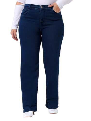 Image of Nifty Women's High Rise Denim Stretchable Straight Fit Plus Size Jeans