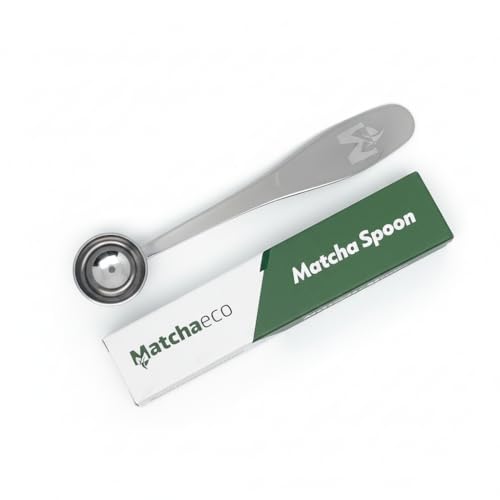 | 1g Matcha Tea/Coffee Scoop Measuring Spoon | Boxed Matcha Green Tea Powder 1g Scoop | 2.5ml Capacity 1/2 Teaspoon Size | Cutlery Kitchen Utensil Gift | Premium Stainless Steel |