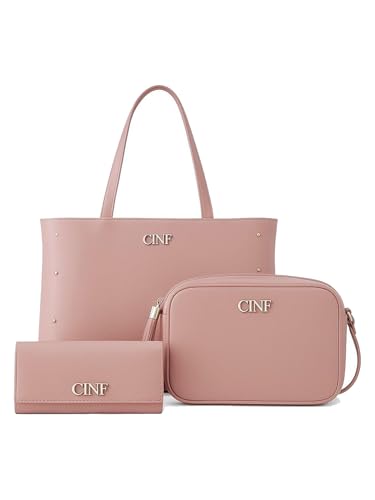 CINF, Kit Bolsa Feminina Sacola Grande De Ombro E Carteira (Rose)