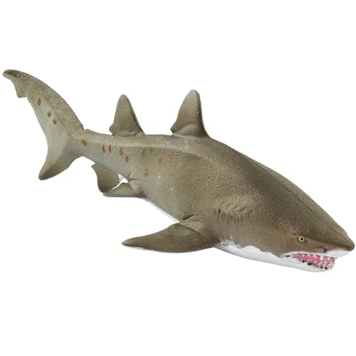 Tiburón de Arena Tigre 9cm | Figura de Animal Marino | No tóxico y libre de BPA | Apto para niños de 3 años en adelante | Safari Ltd