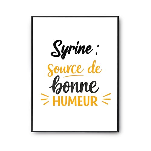 Affiche Syrine poster humour décoration murale salon affiche citation anniversaire