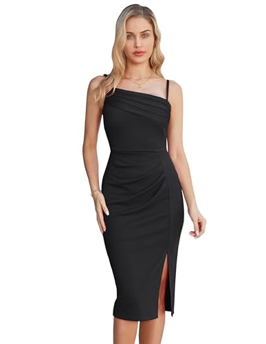 GRACE KARIN Damen Elegnat Spaghetti Etuikleid Sexy Figurbetontes Gerafftes...