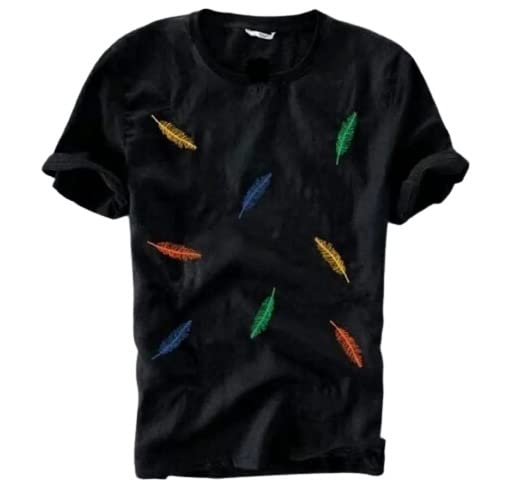 TforteesMens Cotton Tshirt(AZ_1632_Black_)