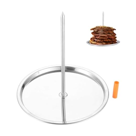 DRELD Pincho vertical para kebab, asador desmontable de acero inoxidable con bandeja de goteo para asador, pollo medio, filete, kebab, shawarma, doner, giroscopios (7.6 x 7.68 x 8.6 pulgadas)