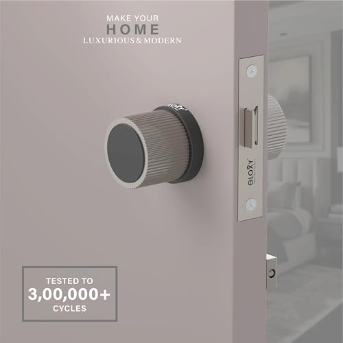 Image of Gloxy Mortise Keyless Knob Lock for Mortise Keyless Round Lock for Balcony Handle Set for Storeroom, Store Room, Home |Satin & Black Finish (2 Years Warranty, Pack of 1)