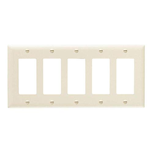 Placa de pared TP265LA Legrand termoplástica resistente de 5 elementos color almendra 2