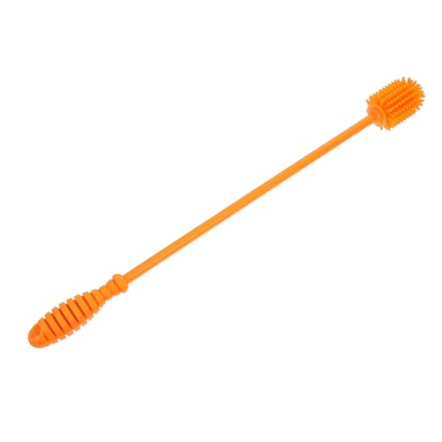 UPKOCH Cepillo para Biberones con Mango de Silicona Flexible y Elástico para Limpieza Higiénica de Botellas Tetinas y Accesorios de Color Naranja