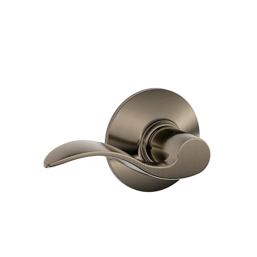 Image of SCHLAGE Lock Company Acc 620 SCHLAGE Accent F10 Flat Wave Reversible Door Lever Lock, Solid, Antique Pewter, Brass - F10 ACC 620