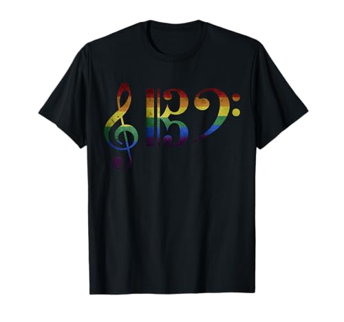 Agudos arco iris, Alto y Bajo Clefs Camiseta