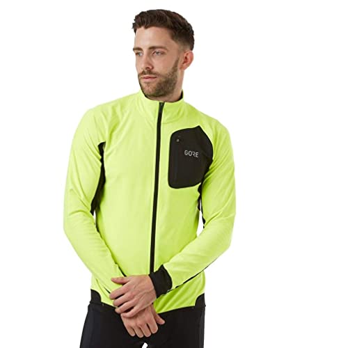 GORE WEAR R3 Camiseta de hombre Partial GORE WINDSTOPPER, M, Amarillo neón/Negro Cover