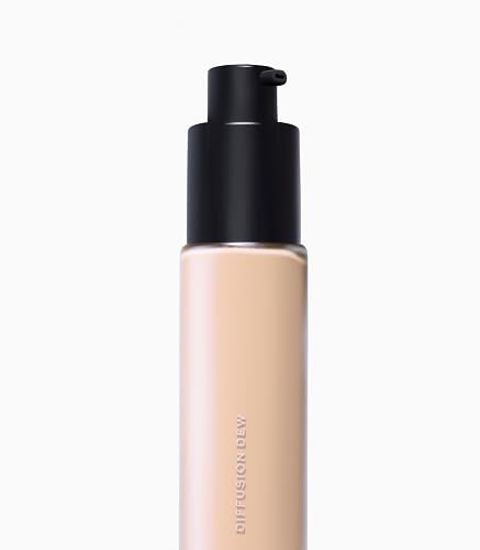 MAKE Beauty Diffusion Dew Skin Tint. Sheer to Medium Coverage Radiant Finish. Blurring, Smoothing, and Brightening for Glowing Complexion. Enhanced with Niacinamide and Adenosine. Neutral 02