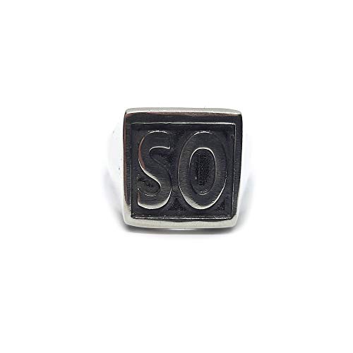 Chevalière pour homme argent sterling 925 bague massive poinçonnée SO
