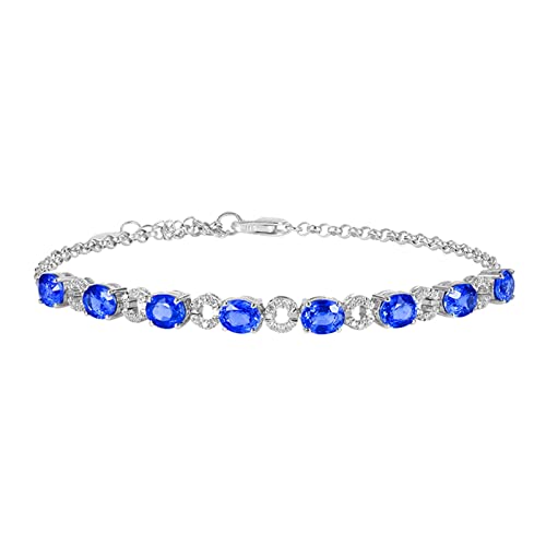 Bracelets en Or 18 carats pour Femmes avec Saphir Bleu 3.62 CT