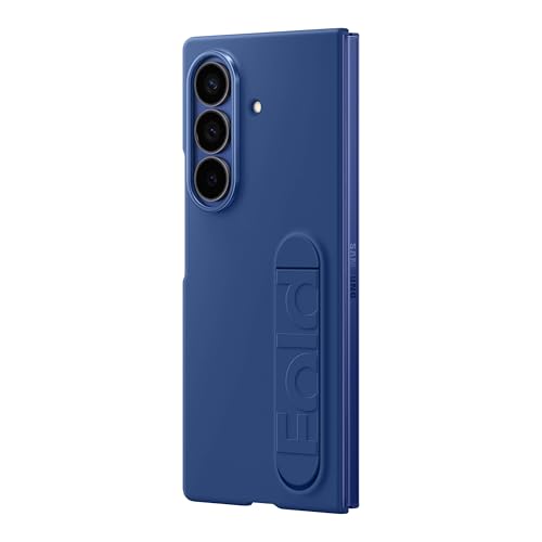 Image of Samsung Galaxy Z Fold7 Silicone Phone Case, Protective Cover with Stand, Secure Grip, Soft, Comfortable Design, US Version, Navy