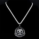 DFRIZ Halskette anhänger schmuck Mode Seldschuken Osmanischen Doppelkopf Adler Halskette Silber Farbe Türkische Dynastie Halsketten Schmuck Halsketten