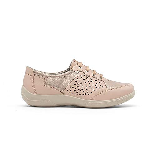 Image of Padders Harp Dual Fitting Womens Leather Lace Up Shoe (Nude, Numeric_5)