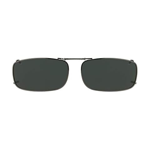 Dioptics Haven 15 REC Clip On Sunglasses Polarized Rectangular, Gunmetal, 54 mm Cover