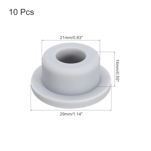 Image of MECCANIXITY High Temp Silicone Plug Mount Dia 21mm /0.83 Inch T Shaped Rubber Stopper Hole Plugs for Powder Coating Plating Waterproof Sealing Plugs Grey Pack of 10(OD 29mm /1.14 Inch)