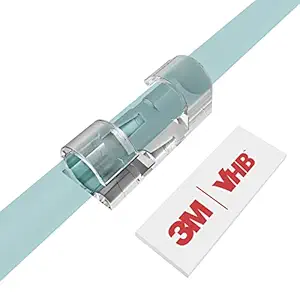 Sileni Self-Adhesive Cable Clips Organizer Drop Wire Holder Cord Management, Pack of 20, Transparent
