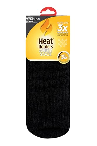 HEAT HOLDERS Women's Maya ULTRA LITE® Ankle Socks Black/Women's 5-94