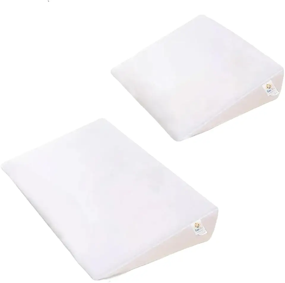 Kit Travesseiro Antirrefluxo para Berço e Carrinho, Inclinação 15°, 100% Algodão, 2 Unidades