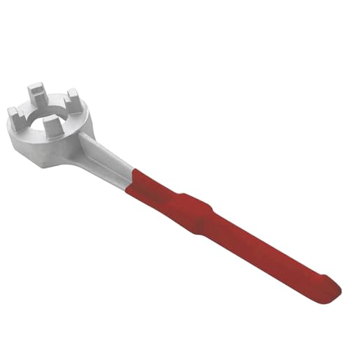 Image of Aluminum Drum Wrench, Bung Wrench, Barrel Opener Tool for Opening 10 15 20 30 55 Gallon Drum, Fits 2 inch and 3 /4 inch Bung Cap Red