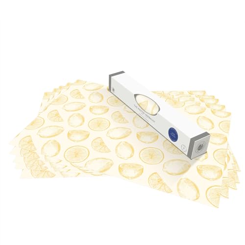 The Master Herbalist UNSCENTED & WIPE CLEAN Drawer Liners with a yellow LEMONS Design - Perfect for Bedroom Drawers, Wardrobe Shelves, Linen Cupboards & Kitchen Cabinets