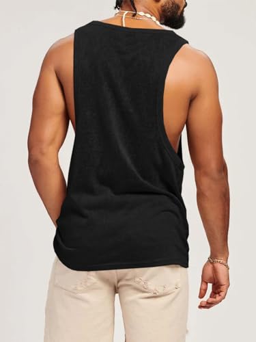 Runcati Mens Workout Tank Tops Sleeveless Shirt Muscle Gym Bodybuilding Fitness Training Loose Fit T Shirts3