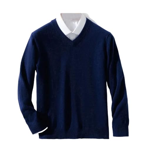 V Neck Long Sleeve Pullover Sweater Mens Business Classics Knitted Fashion Comfortable Warm