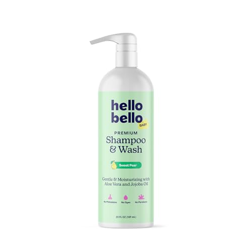 Image of Hello Bello Sweet Pear Shampoo & Body Wash, Hypoallergenic, Dermatologist & Pediatrician Tested Formula for Babies & Kids, 20 FL Oz