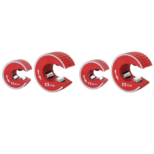 Okhugogo 4PCS 15mm & 22mm Copper Pipe Cutter Mini Auto Pipe Slice Tool Zinc Alloy Tube Cutter for Cutting Copper Aluminum Pipes