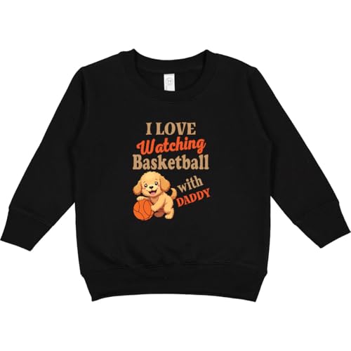 inktastic I Love Watching Basketball with Daddy Toddler Sweatshirt 3T Black 45068