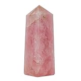 Torre de cristal de cuarzo rosa natural de 150 mm (795 g) – Estatua de piedra curativa pulida tallada a mano para energía, meditación, reiki, decoración del hogar y regalo coleccionable único