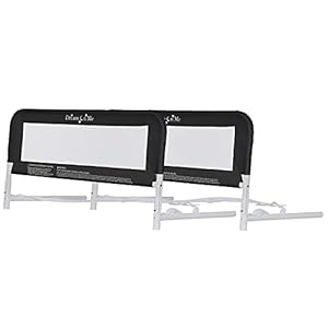 Dream On Me Lightweight Mesh Security Adjustable Bed Rail Double Pack with Breathable Mesh Fabric in Black,2 Count (Pack…