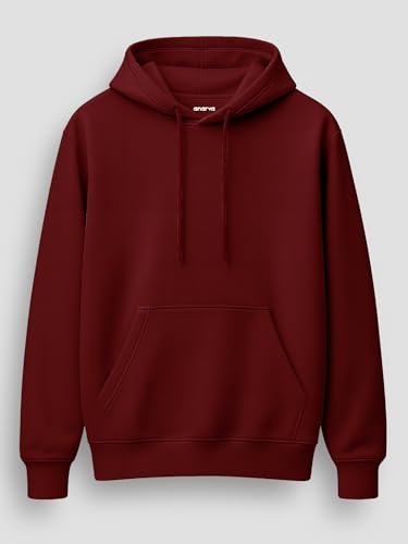 Image of Amazon Brand - Anarva Men's Regular Fit Cotton Hoodie | Comfortable Winter Hoodie with Kangaroo Pocket & Adjustable Hood | Soft Warm Casual Wear for Everyday Use