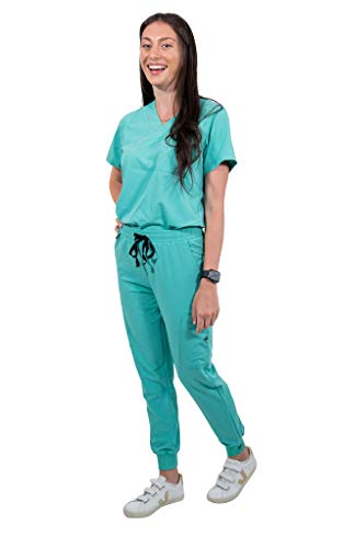 Image of Mim Women's Jogger Scrub Pants Surgical-Green Regular XXS