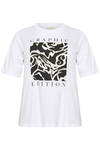 T-shirt femme avec manches mi-longues Kaffe Curve et motif graphique
