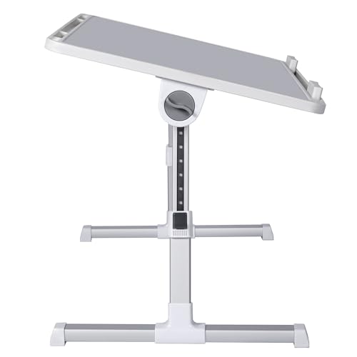 Miniatura 8 de T-Lovendo.Es Mesa Auxiliar Portátil Pequeña Plegable Para Ordenador En Cama, Sofa, Salón, Cocina, Cama, Suelo. Regulable En Altura Y Ángulo. Con Ranura Para Tablet. Superficie Texturizada. 60x40cm