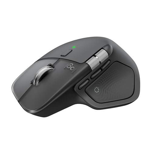 Logitech MX Master 4, Ergonomic Wireless Mouse with Advanced Performance Haptic Feedback, Ultra-Fast Scrolling, USB-C Charging, Bluetooth, Windows, MacOS – Graphite